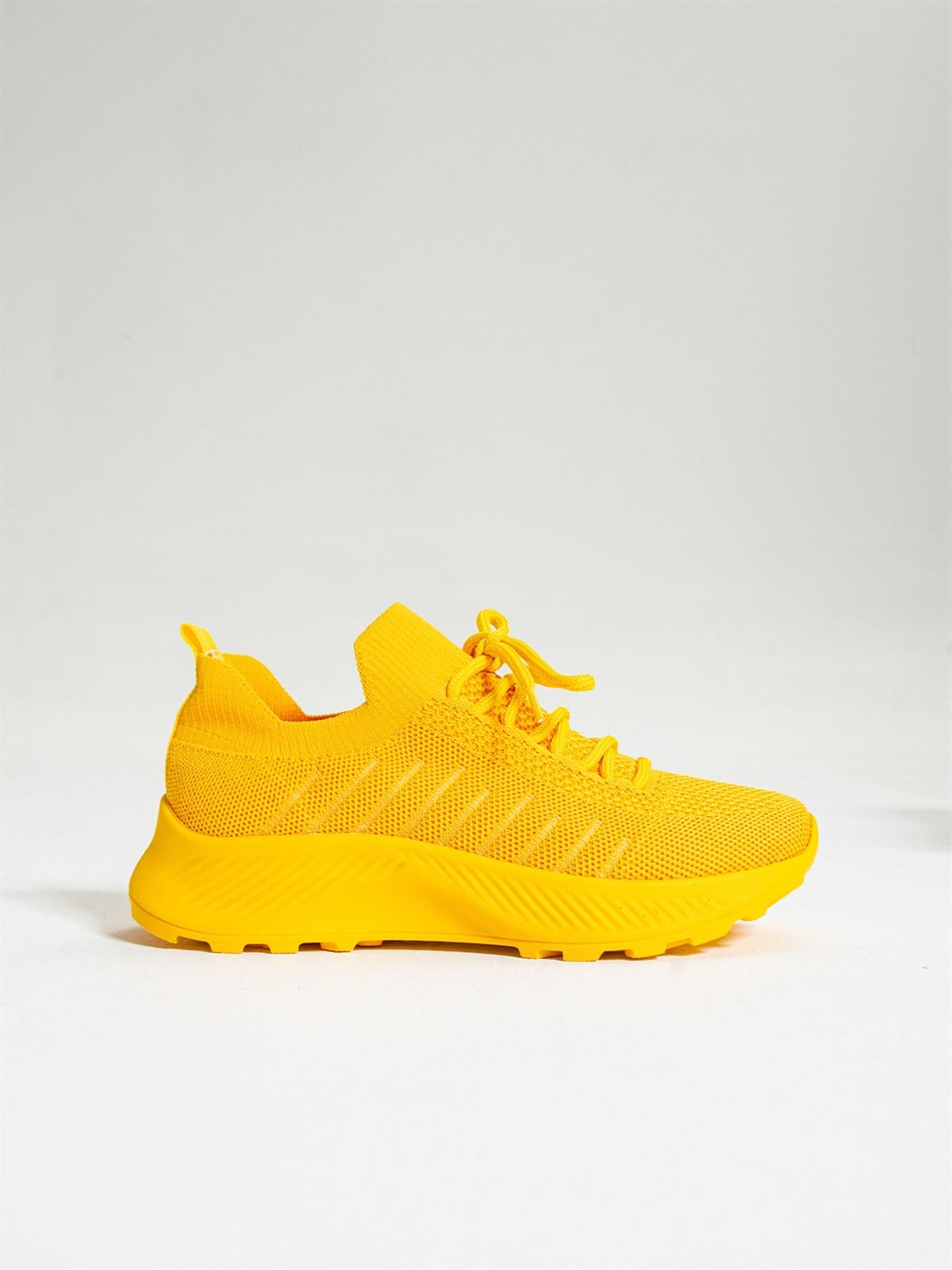 Sarı Triko Kadın Sneakers