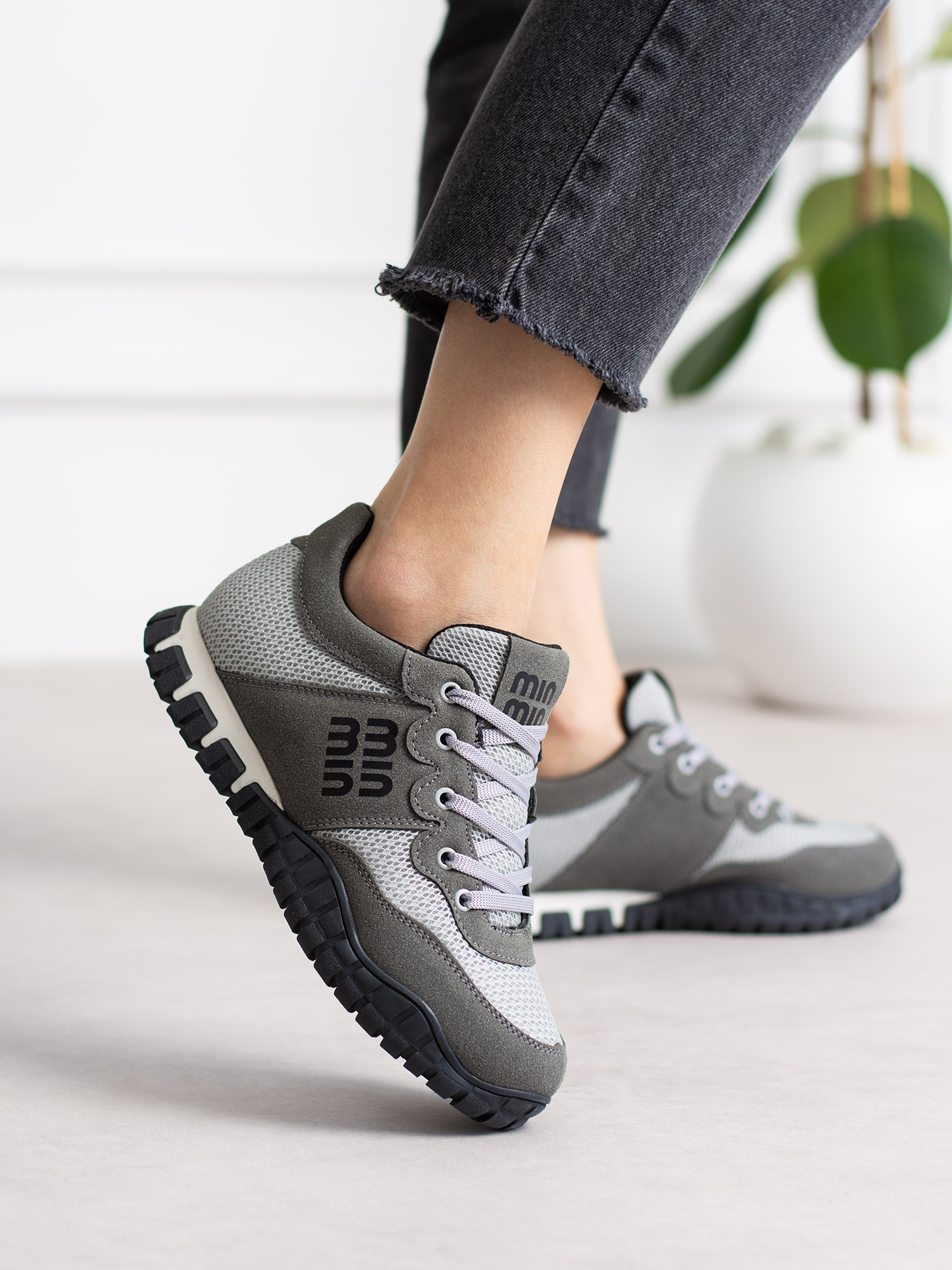 SELMORA Gri Bağcıklı Kadın Sneakers
