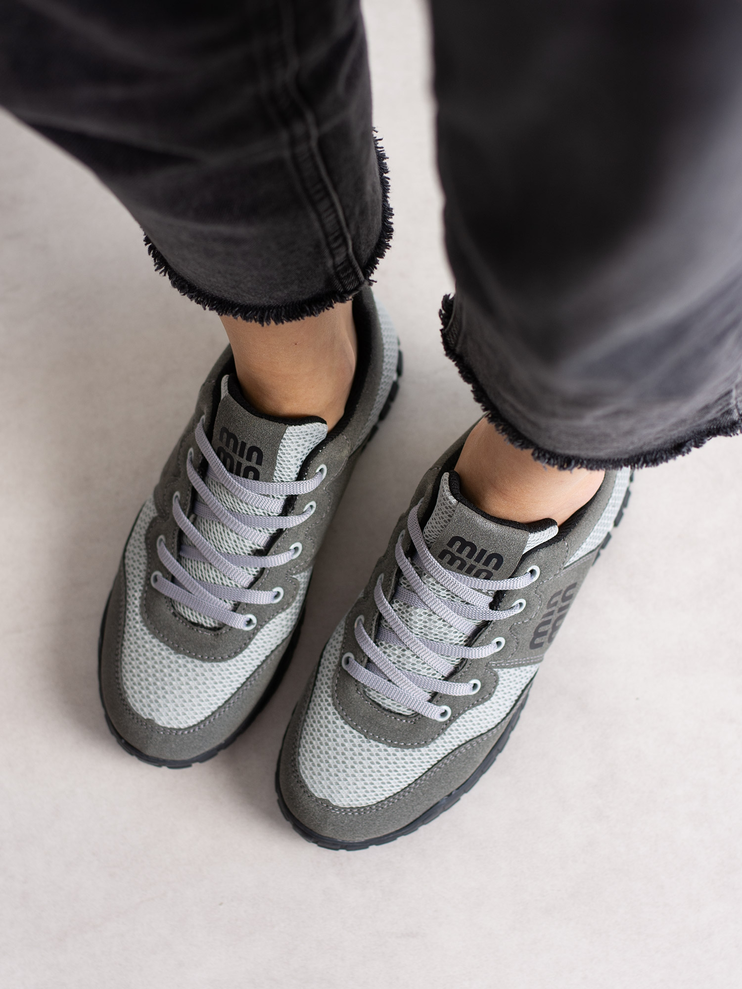SELMORA Gri Bağcıklı Kadın Sneakers