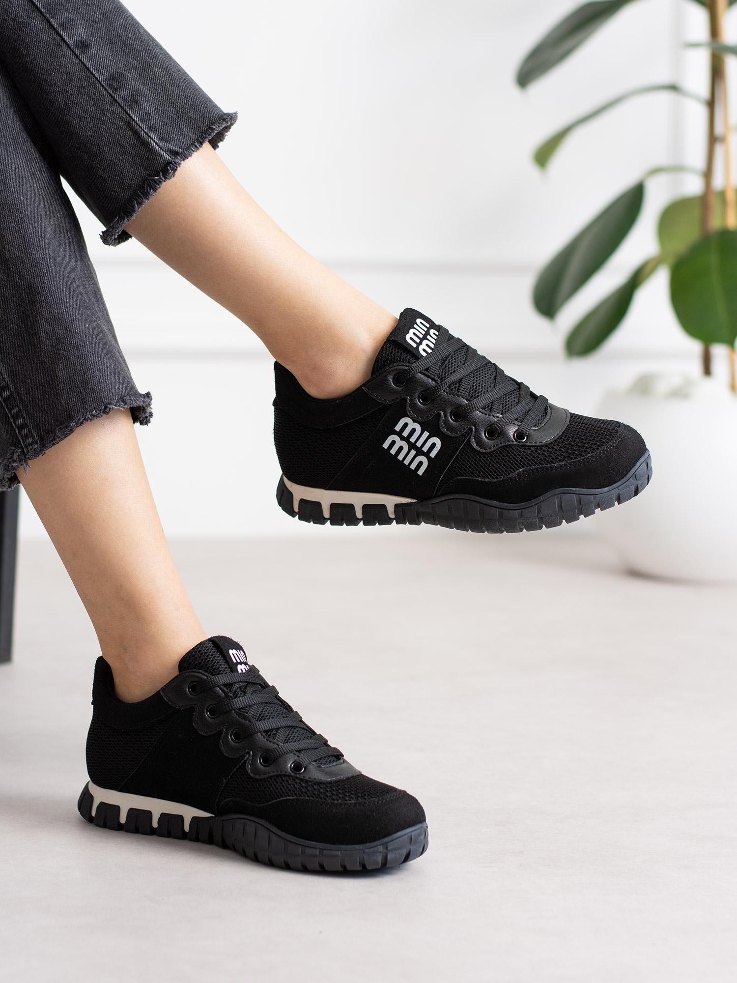 SELMORA Siyah Bağcıklı Kadın Sneakers