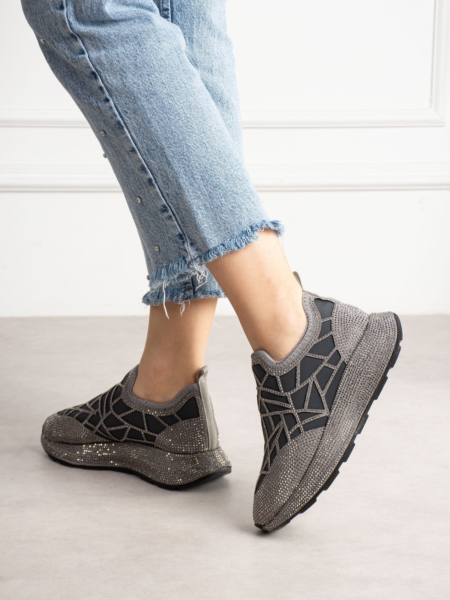 SERELLA Platin Taşlı Kadın Sneakers