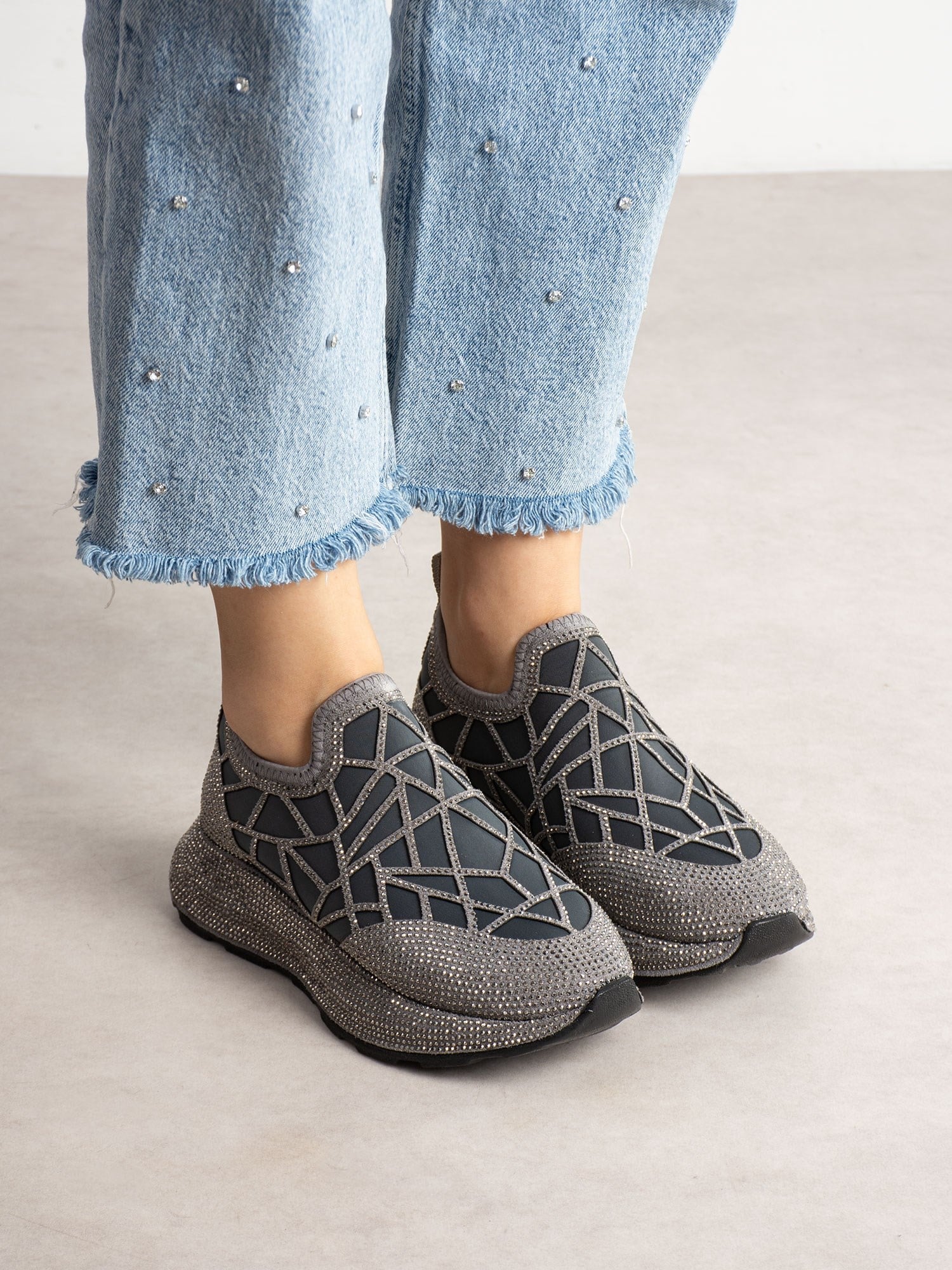 SERELLA Platin Taşlı Kadın Sneakers