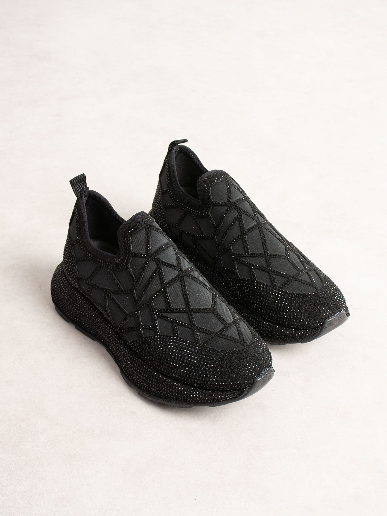 SERELLA Siyah Taşlı Kadın Sneakers