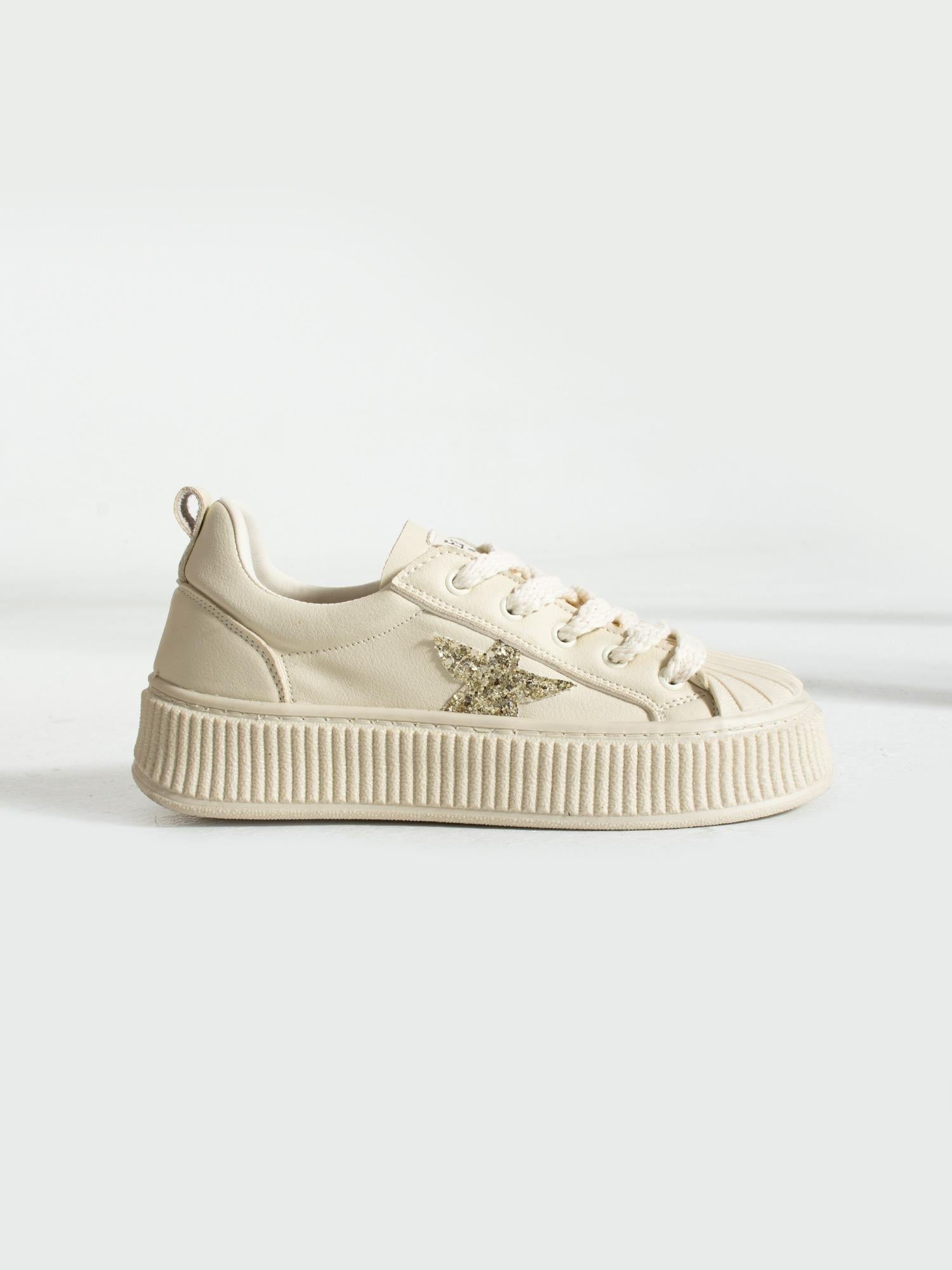 STAR Krem Yıldız Detay Kadın Sneakers