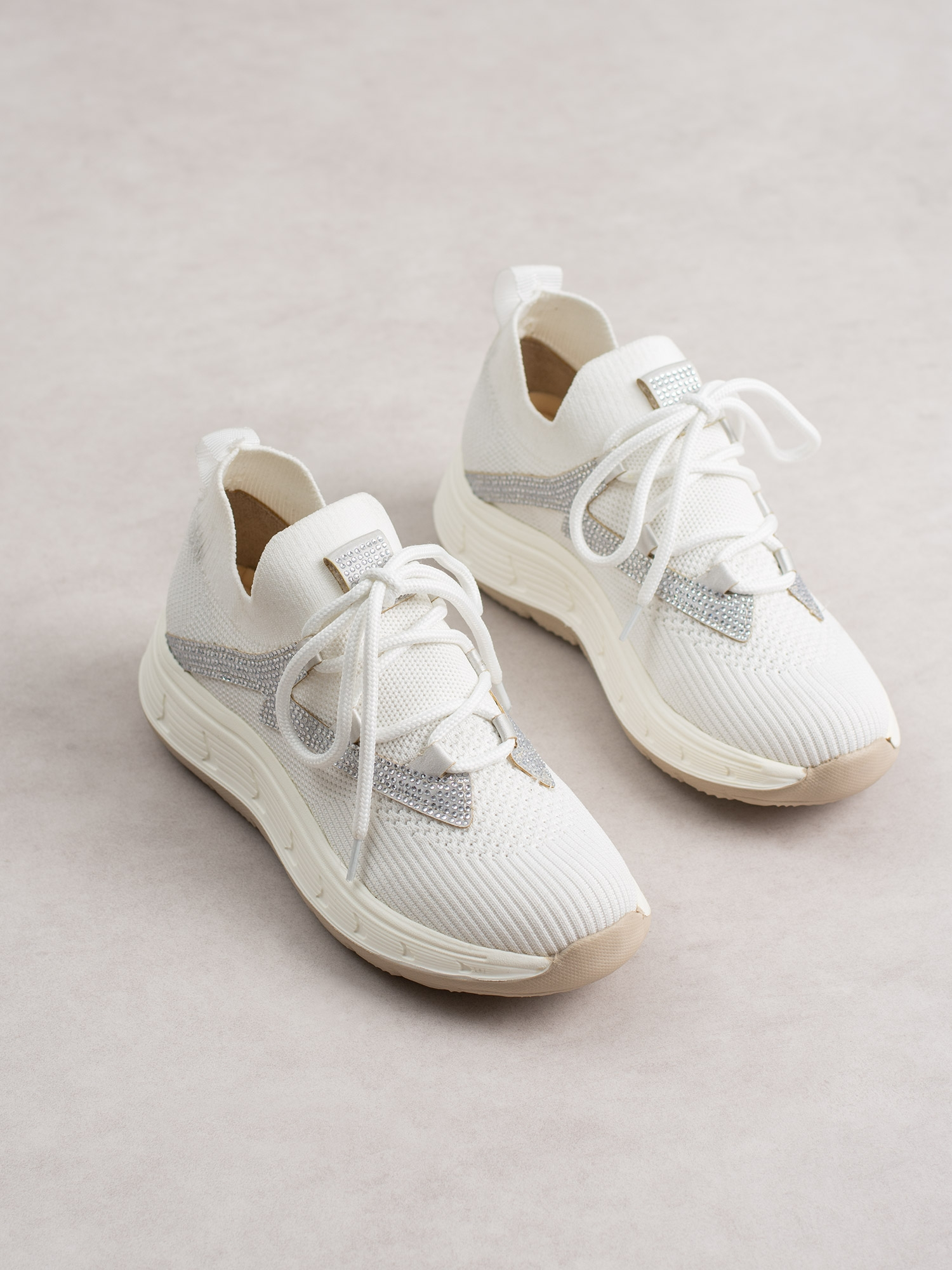 VİVO Beyaz Triko Kadın Sneakers