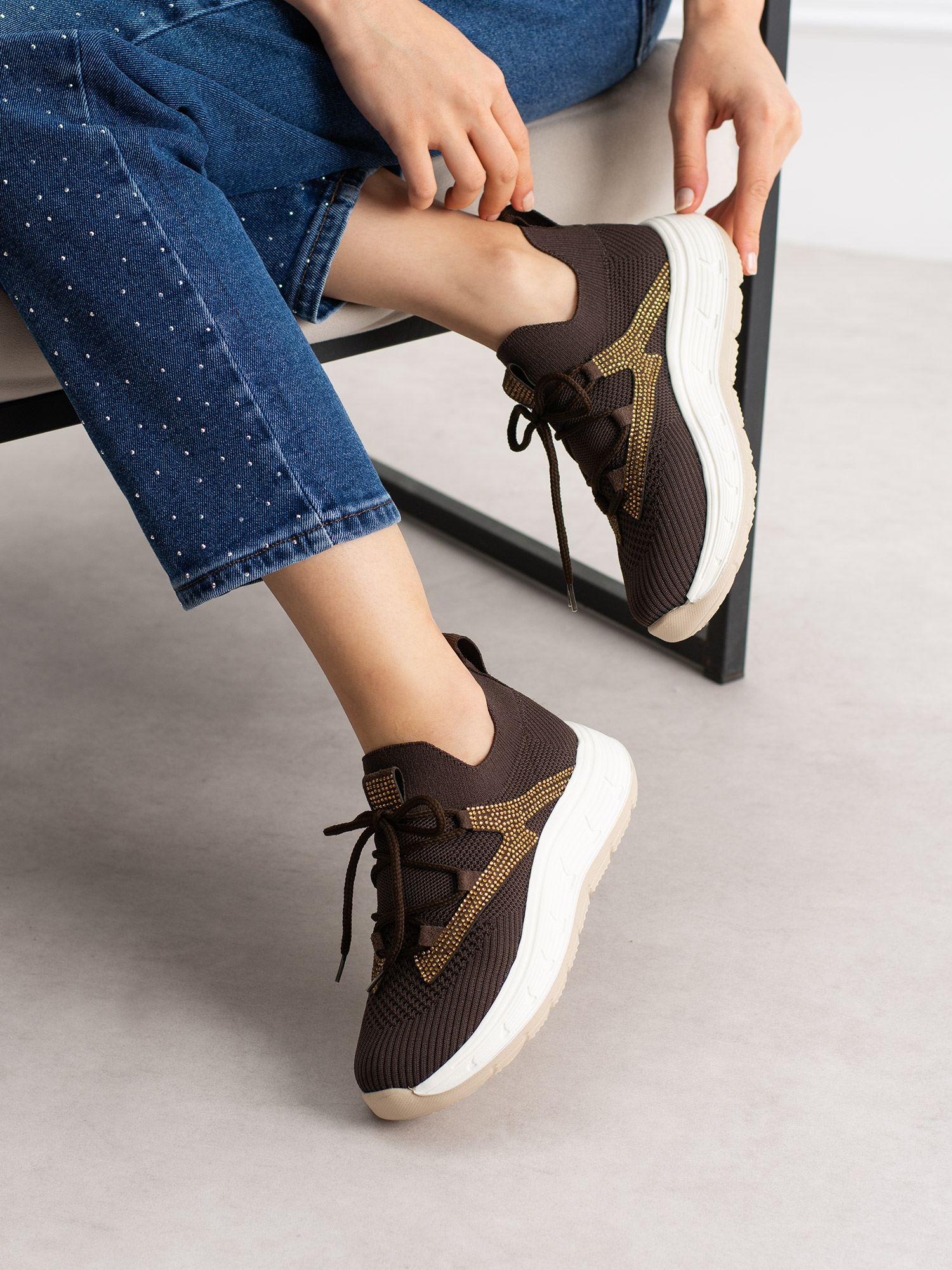 VİVO Kahve Triko Kadın Sneakers