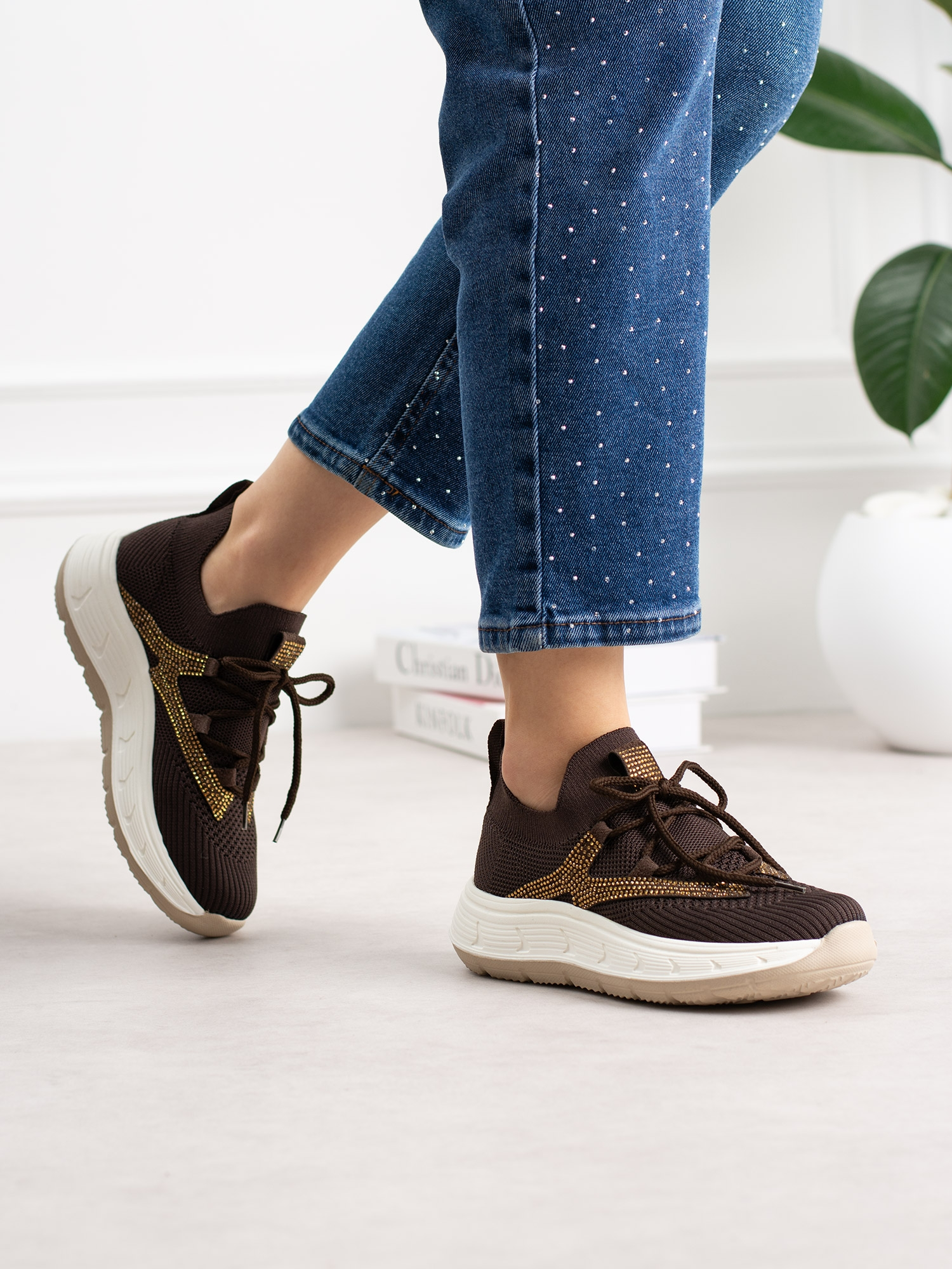 VİVO Kahve Triko Kadın Sneakers