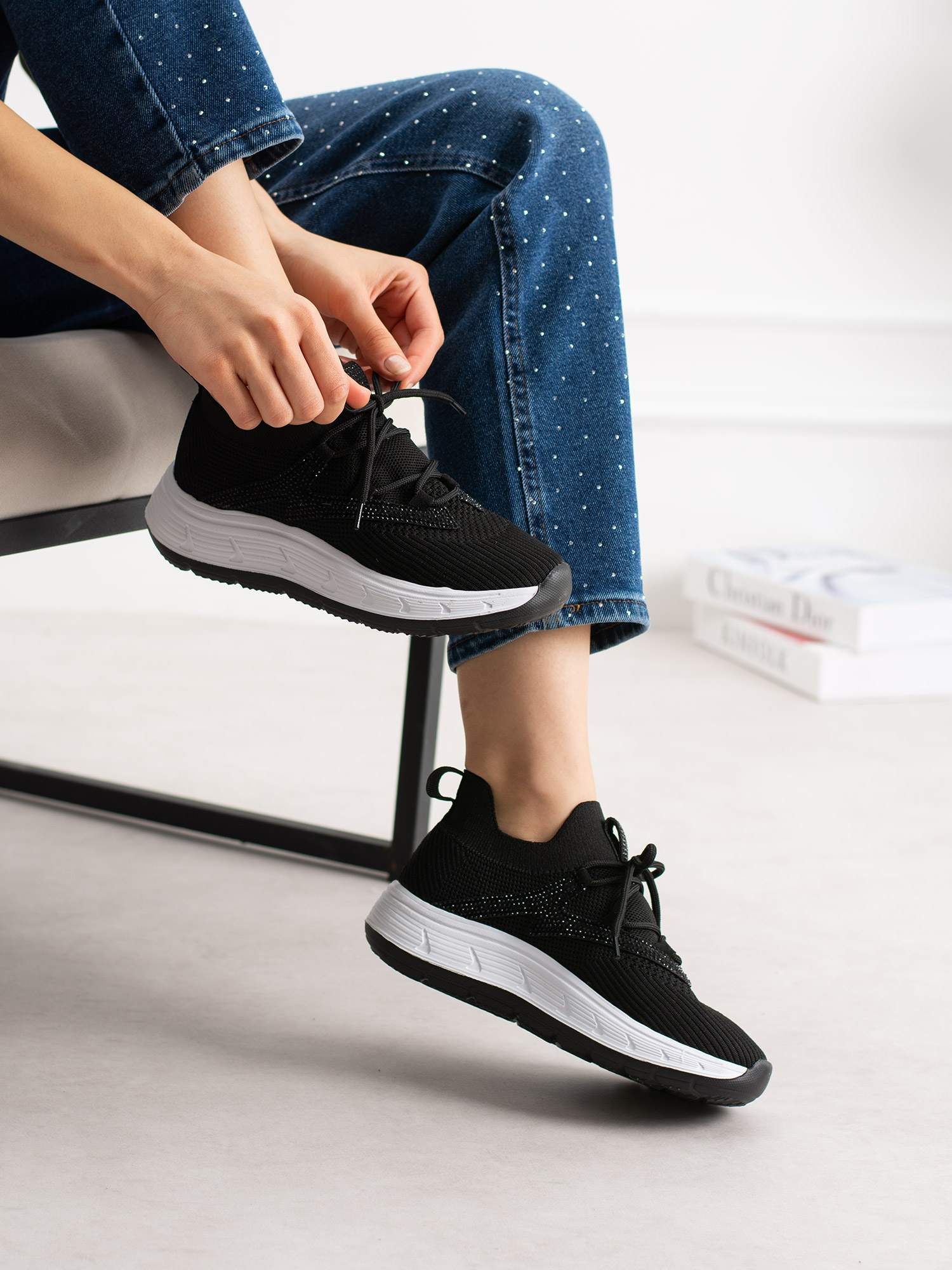 VİVO Siyah Triko Kadın Sneakers