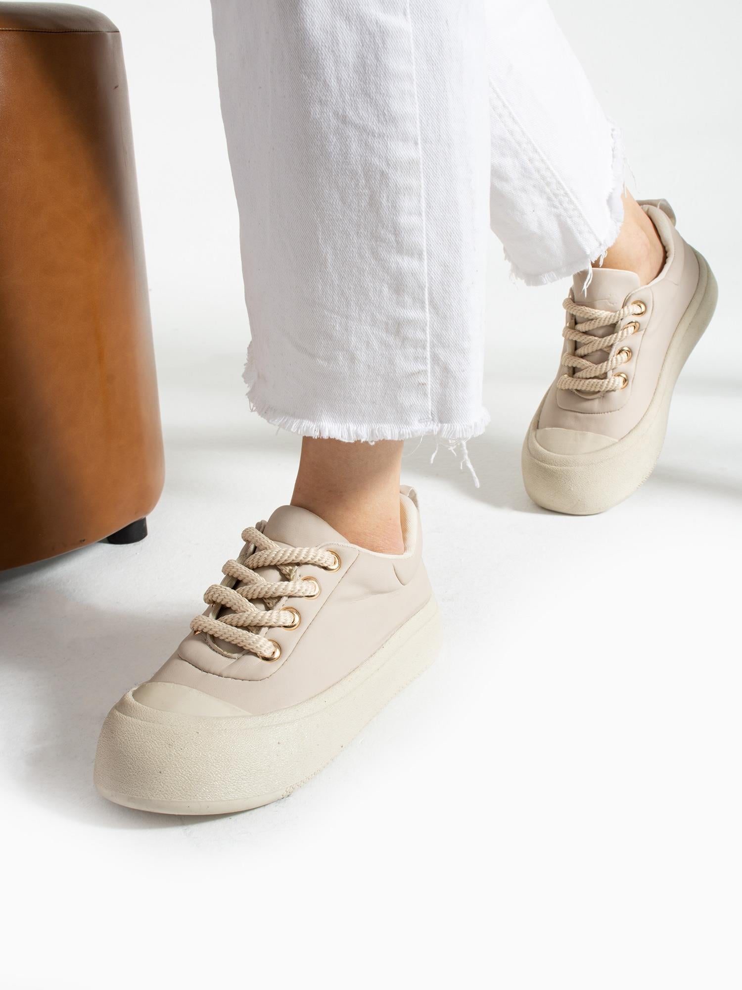 ZENY Krem Kadın Sneakers