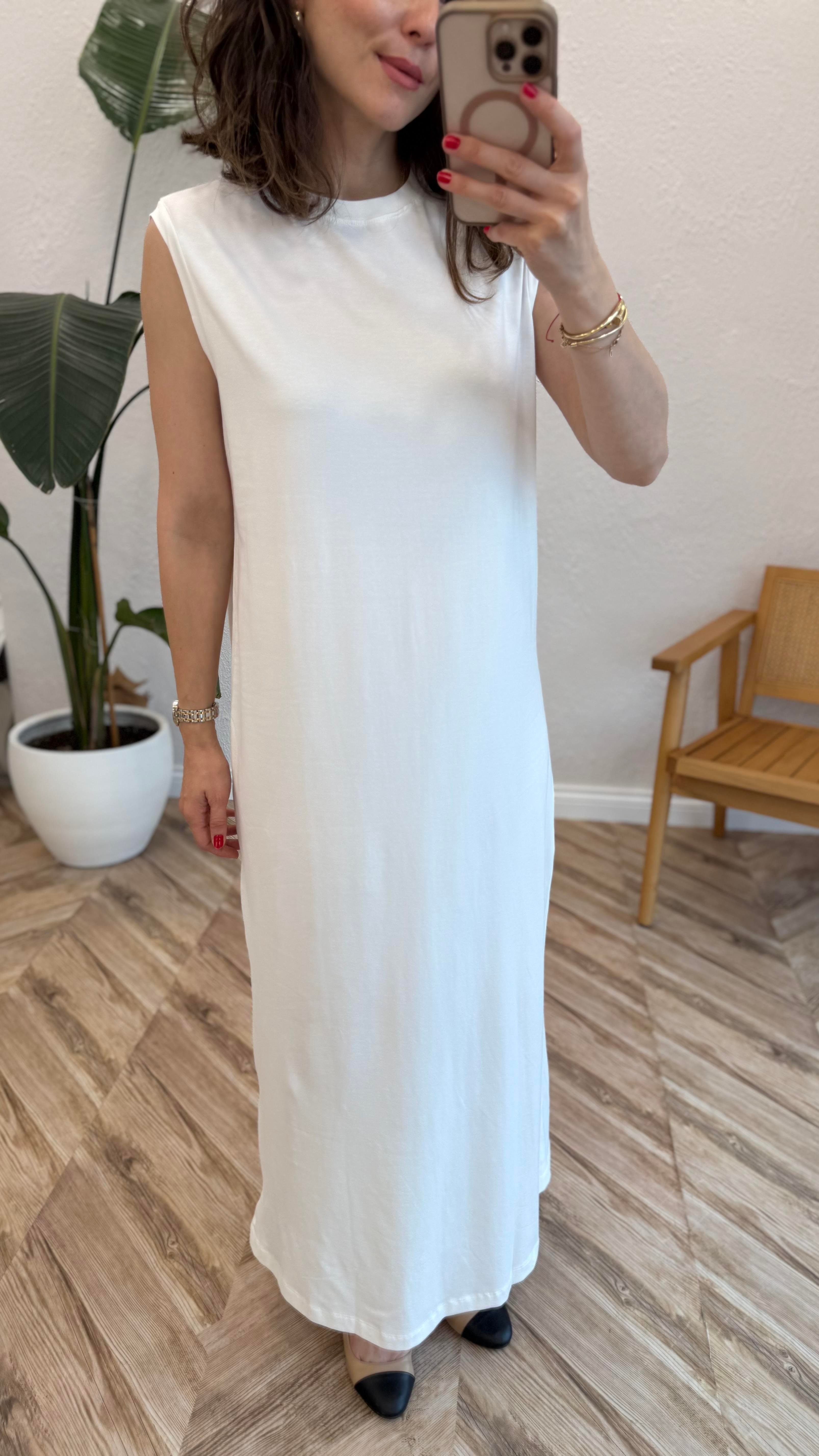 EKRU 4958 SIFIR KOL ÖRME ELBİSE