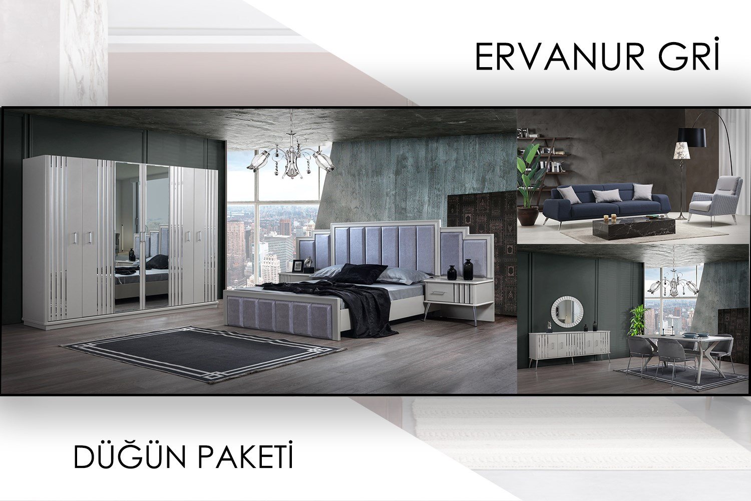 Ervanur Gri Düğün Paketi