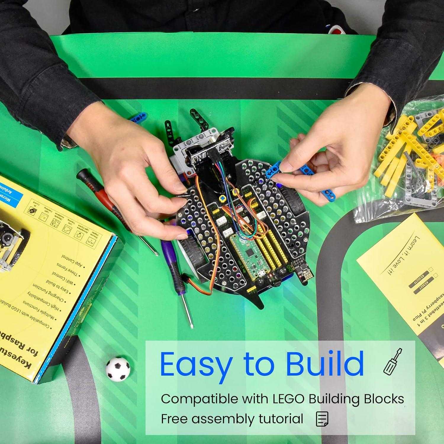 Keyestudio Beetlebot Arduino STEM 3'ü 1 Arada Çizgi İzleyen Robot Araba Kiti