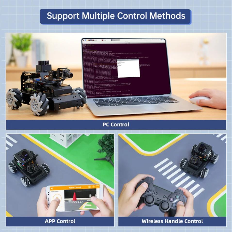 Hiwonder MentorPi M1 Mecanum Tekerlekli Rapsberry Pi5 AI Kameralı Robot Araba ROS2 ve Otonom Sürüş - RPi 5 Dahil Değil