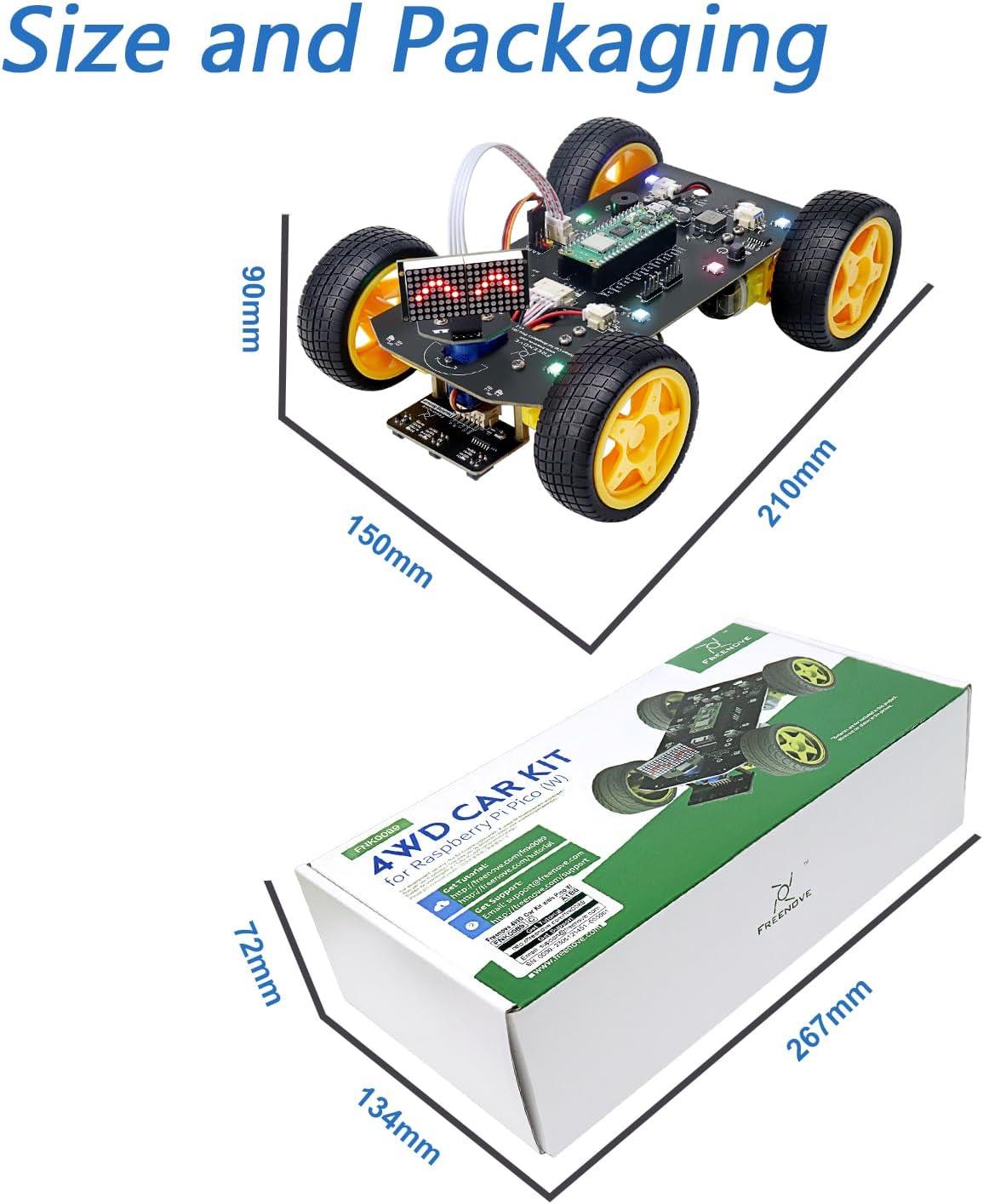 Freenove 4WD Araba Kiti Raspberry Pi Pico W Dahil