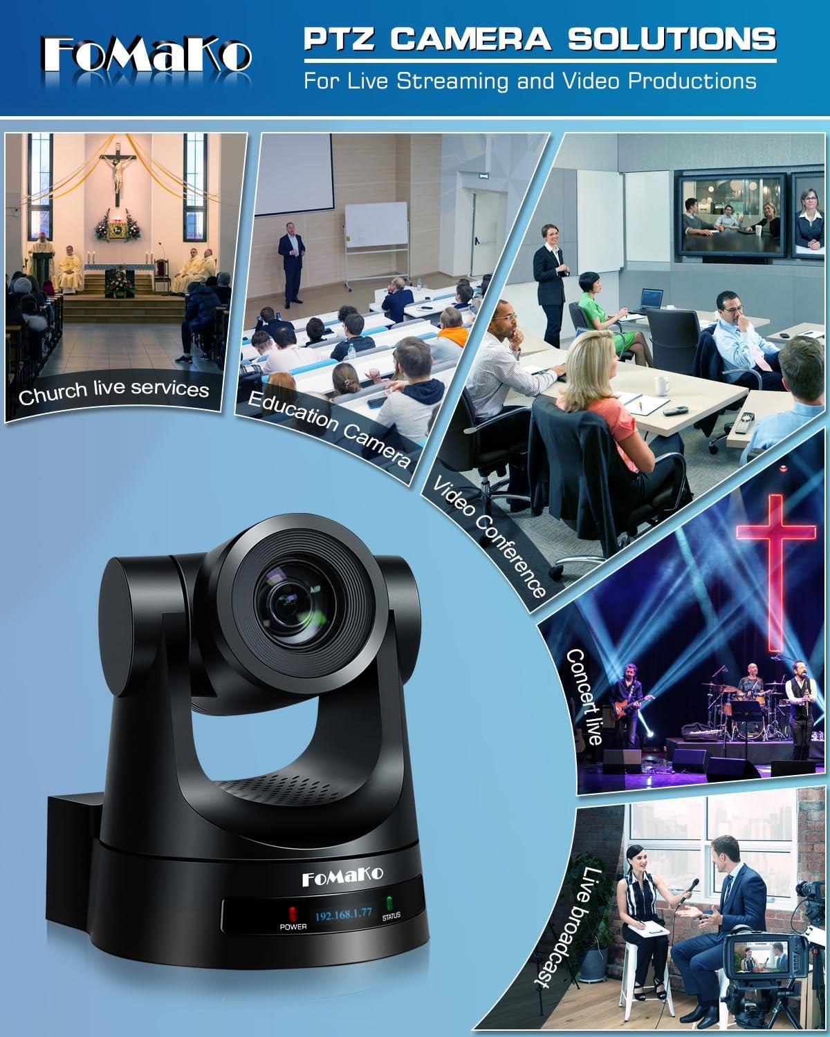 FoMaKo PTZ Kamera HDMI PoE 20x Optik Zoom 3G-SDI IP USB Canlı Yayın FMK20SDI
