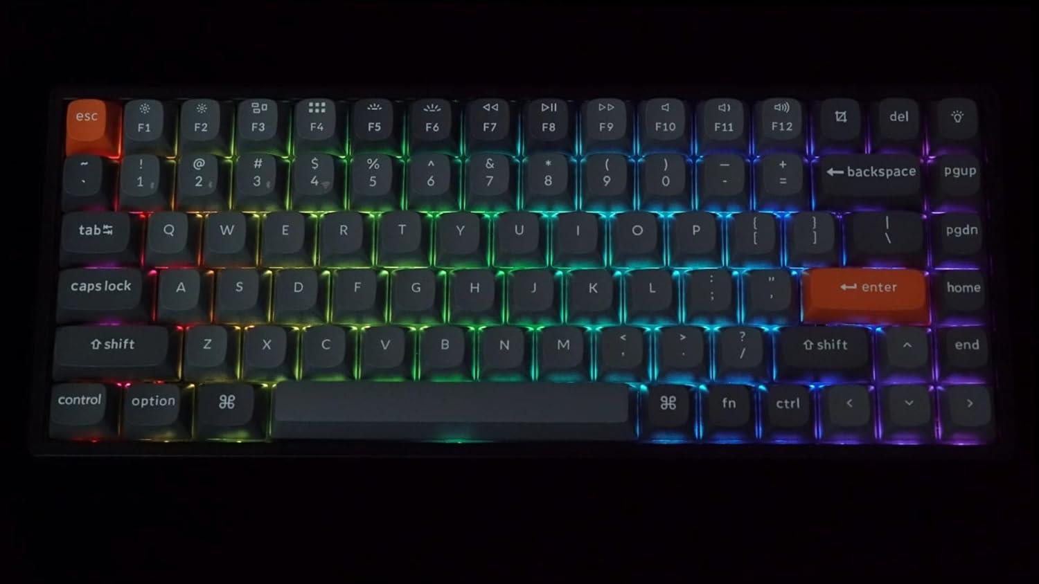 Keychron K2 Max QMK VIA Kablosuz Özel Mekanik Klavye Siyah Alüminyum Kırmızı Switch