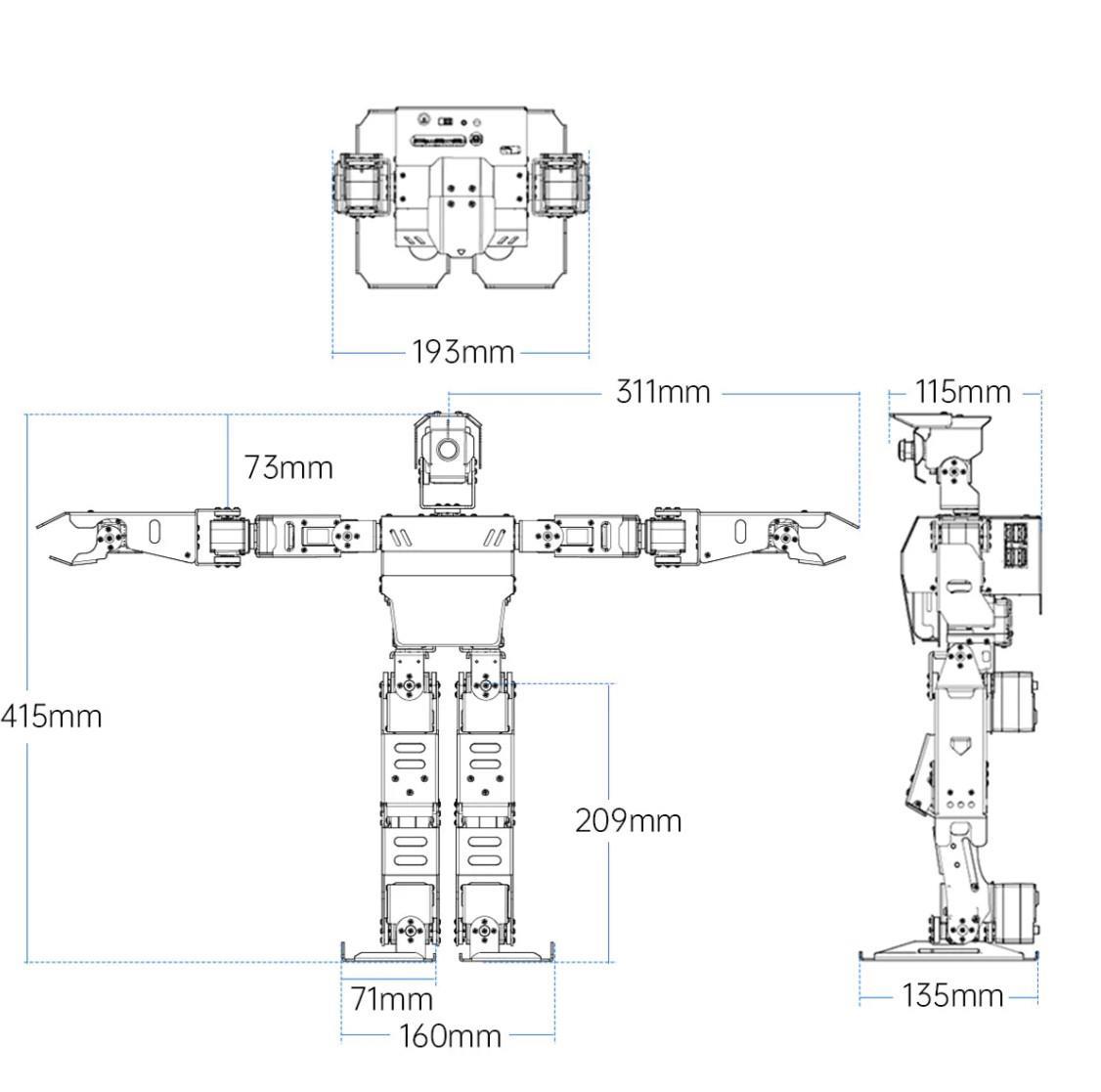 Hiwonder AiNex Raspberry Pi ROS YZ Görüş İnsansı Robot Starter Kit