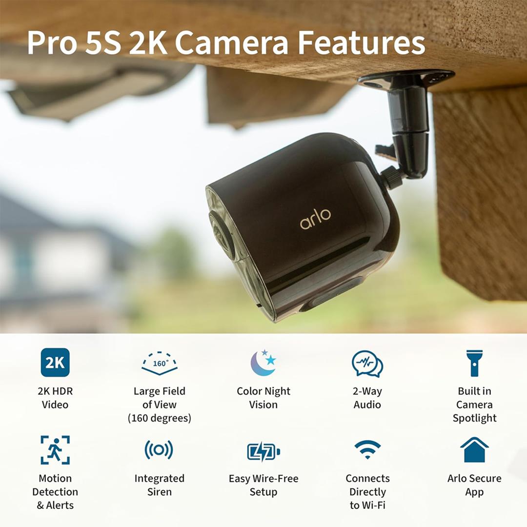 Arlo Pro 5S Spotlight Güvenlik Kamerası 2K HDR