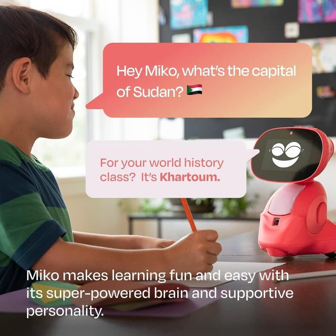 Miko 3 Çocuklar İçin Yapay Zeka Robotu-Kırmızı
