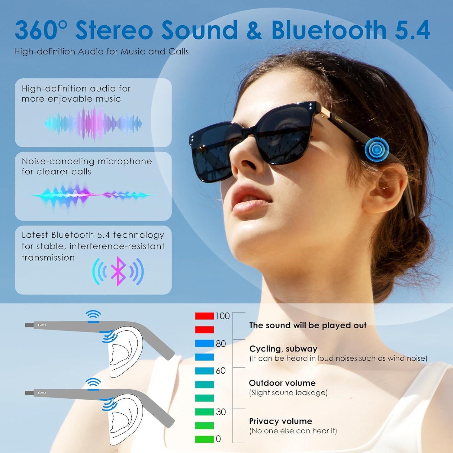 GetD ChatGPT AI Yapay Zeka Dil Çeviri Destekli Bluetooth Akıllı Güneş Gözlüğü