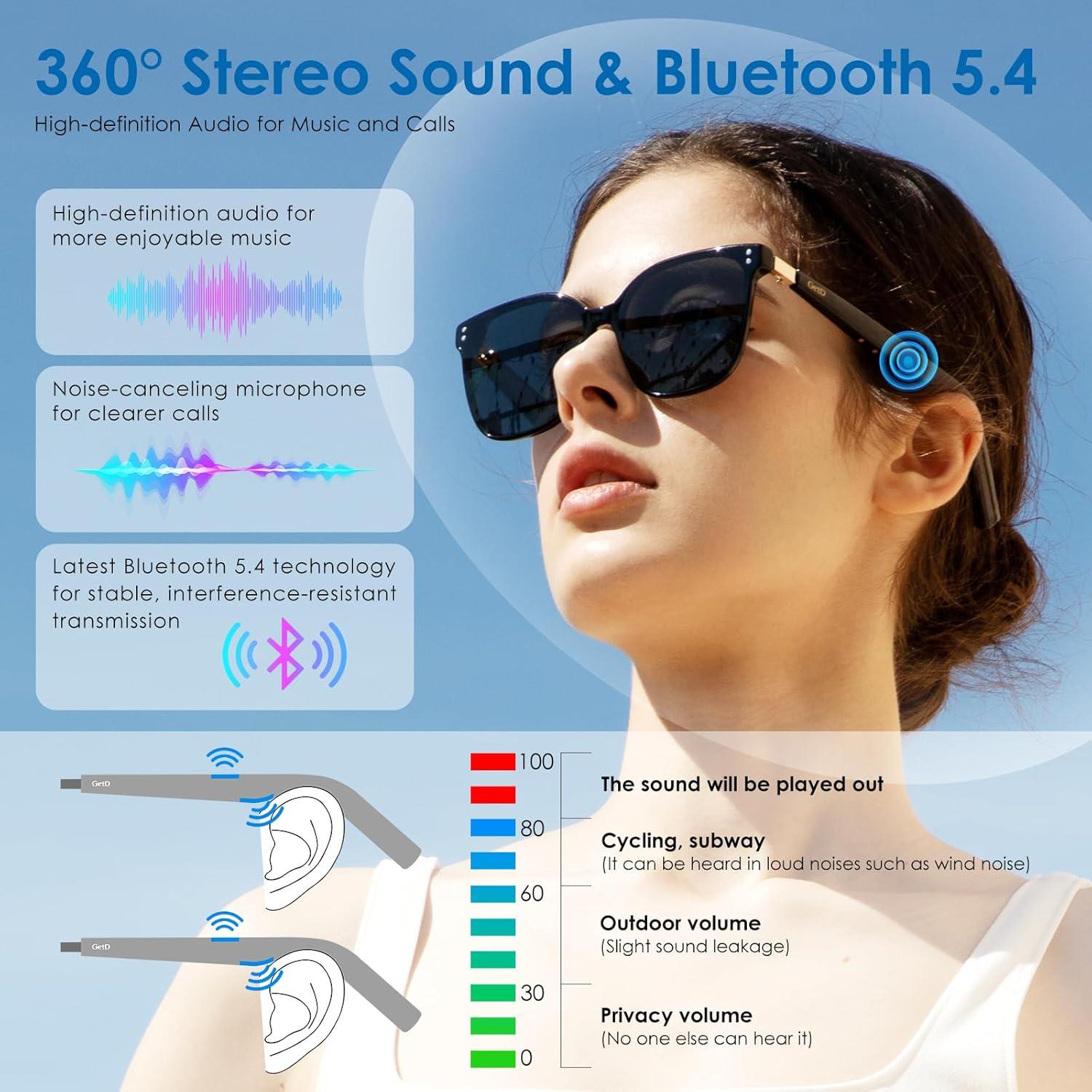 GetD ChatGPT AI Yapay Zeka Dil Çeviri Destekli Bluetooth Akıllı Güneş Gözlüğü