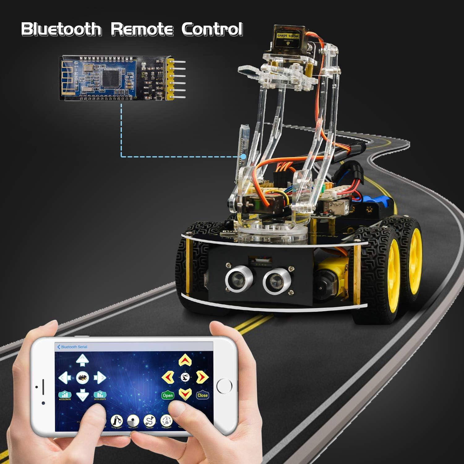 Keyestudio 4WD Mekanik Kollu Arduino Robot Araba Yapma Seti