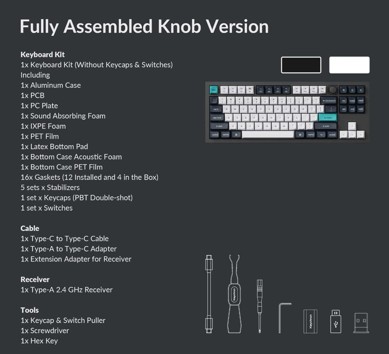 Keychron Q3 Max QMK/VIA Kablosuz Özel Mekanik Klavye