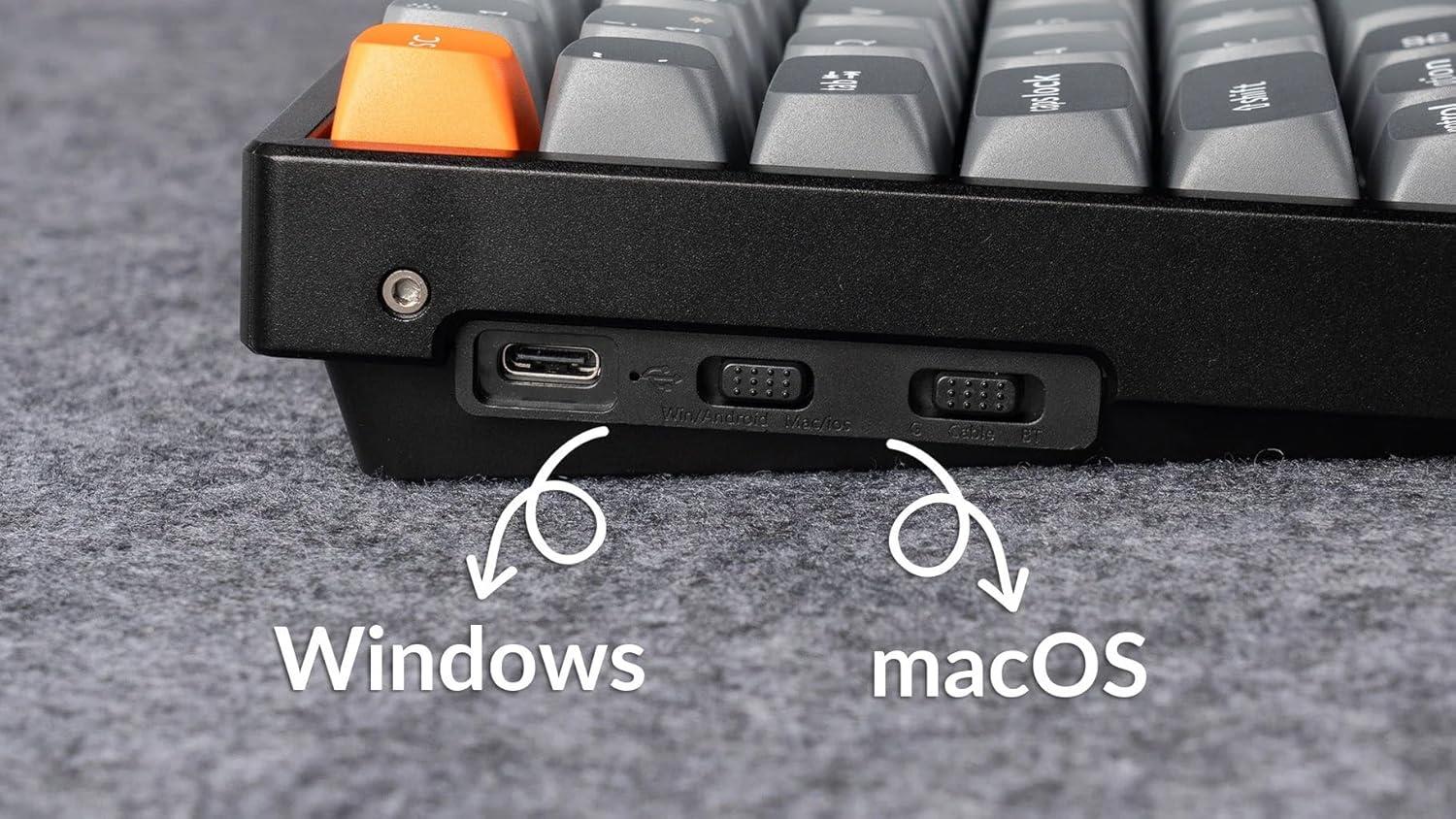 Keychron K2 Max QMK VIA Kablosuz Özel Mekanik Klavye Siyah Alüminyum Kırmızı Switch