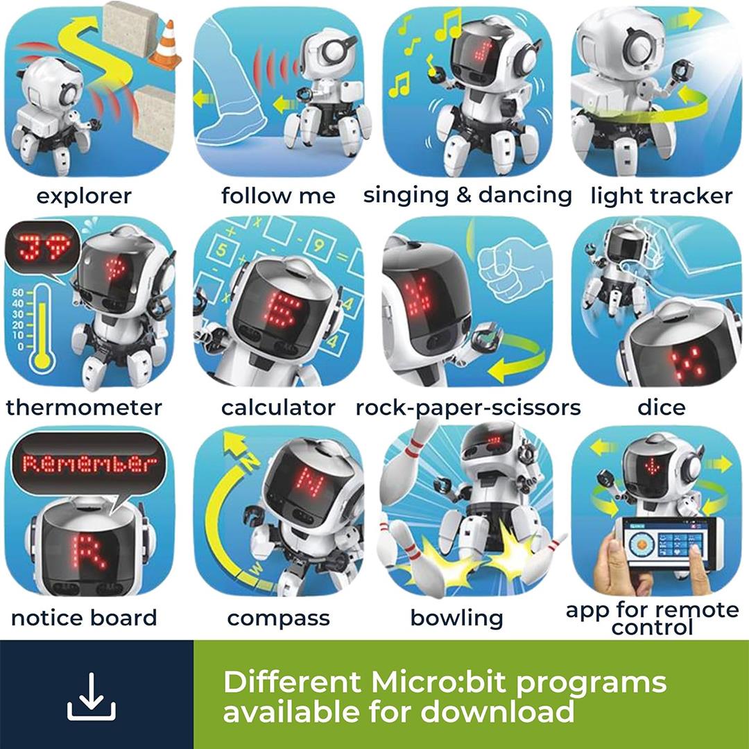 Velleman KSR20 Tobbie 2 Eğitici Kendin Yap Robot Seti micro:bit