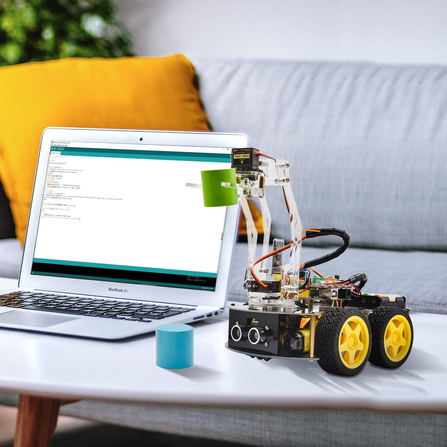 Keyestudio 4WD Mekanik Kollu Arduino Robot Araba Yapma Seti