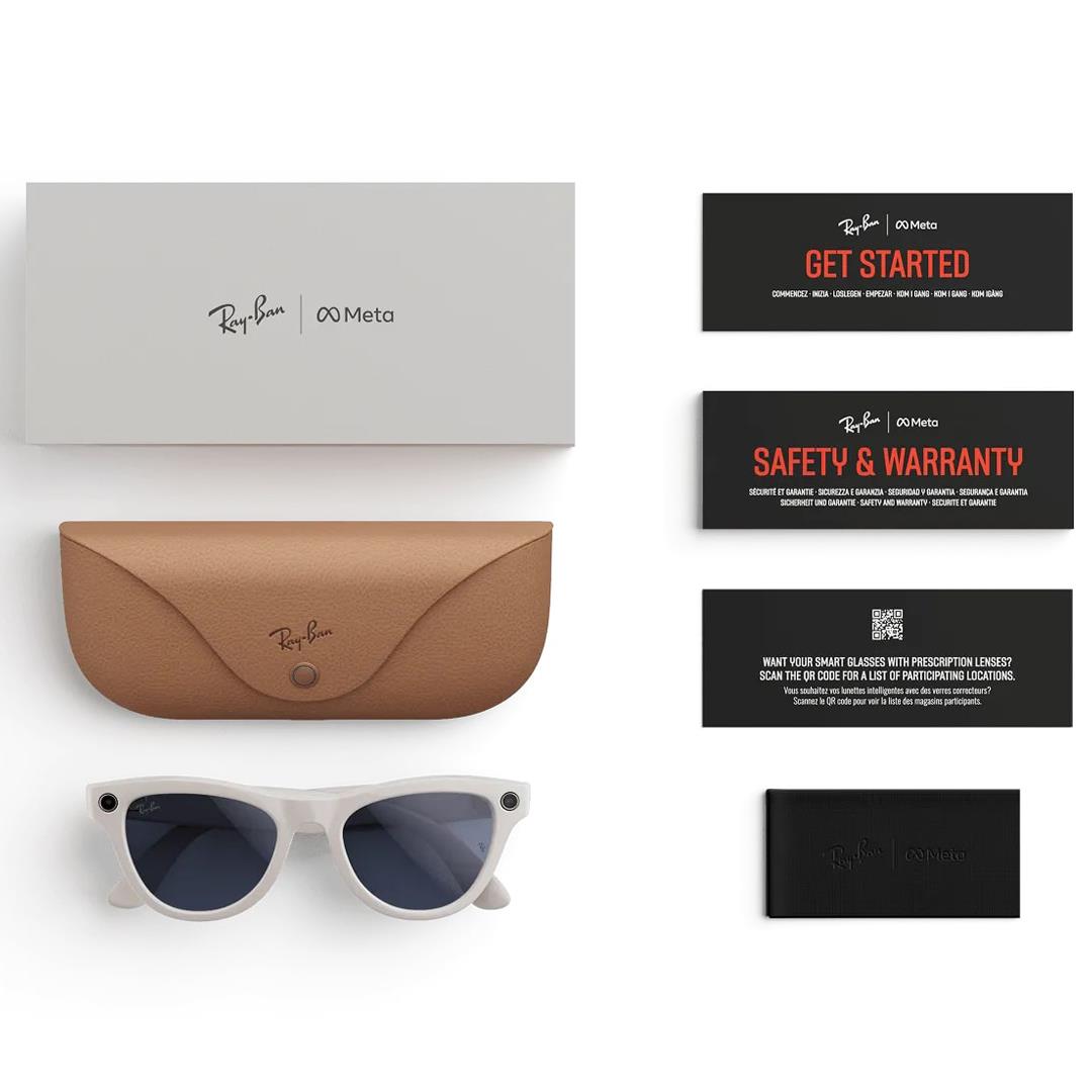 Ray-Ban Meta Skyler Kameralı Yapay Zekalı Akıllı Gözlük Shiny Chalky Gray Clear to Sapphire Transitions 52 Beden