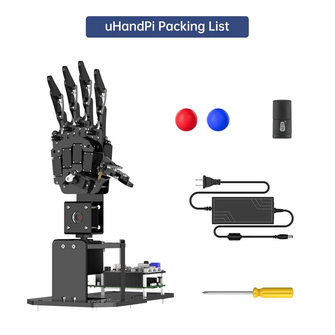 Hiwonder uHandPi Raspberry Pi Robotik El AI Görüş Python Programlama Sağ El