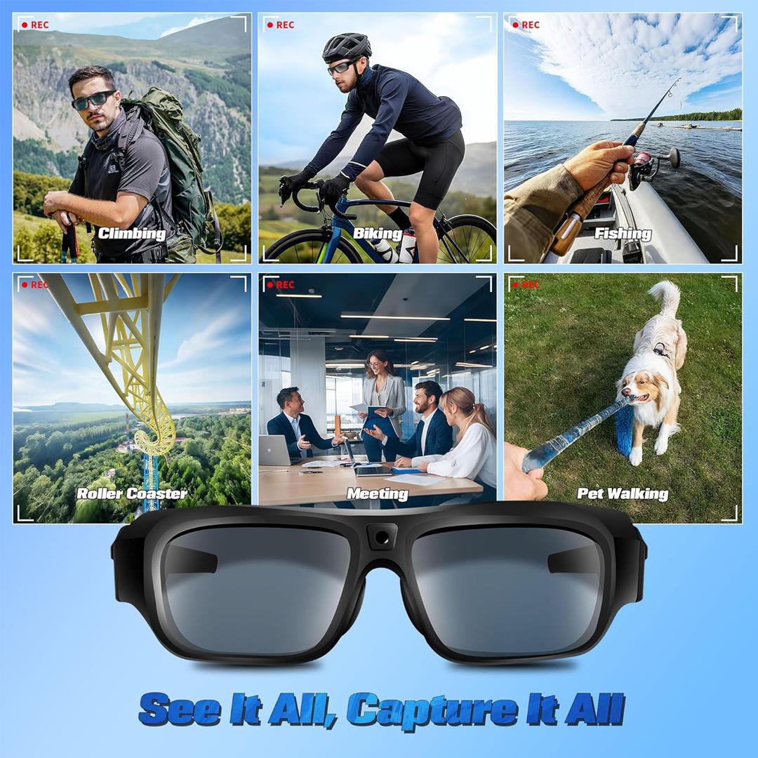 Generic 4K Kameralı UV400 Korumalı Gözlük