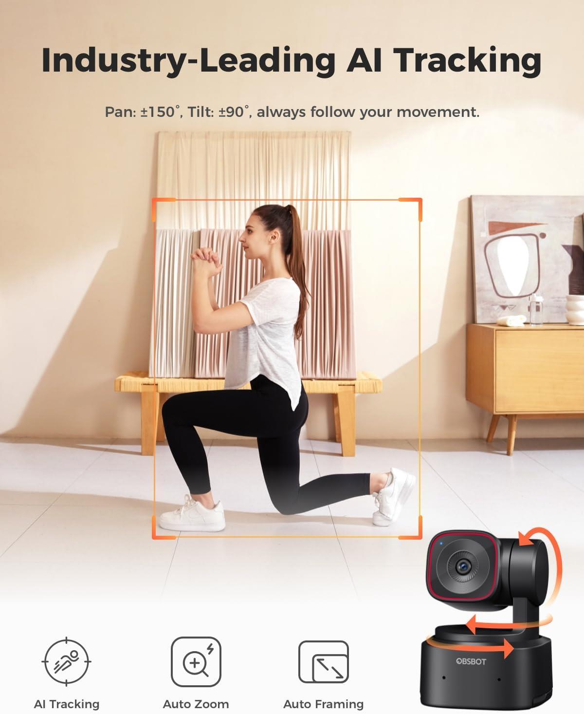 OBSBOT Tiny 2 Lite Ai Yapay Zeka Destekli PTZ 4K Web Kamera