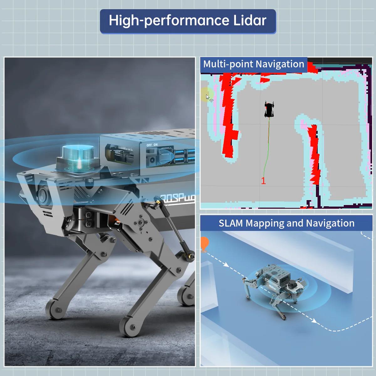 Hiwonder ROSPug Jetson Nano ROS Destekli Açık Kaynak Dört Ayaklı Robot Köpek