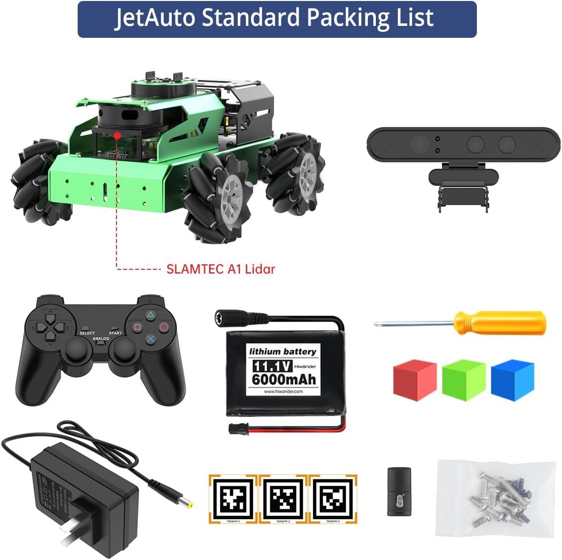 Hiwonder JetAuto ROS1 ROS2 Jetson Nano Lidar ve Derinlik Kameralı Robot Araba Standart Kit Jetson Nano 4GB Dahil
