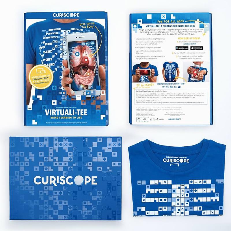 Curiscope Virtuali-Tee Çocuklar İçin Anatomi Eğitici AR / Artırılmış Gerçeklik Tişörtü