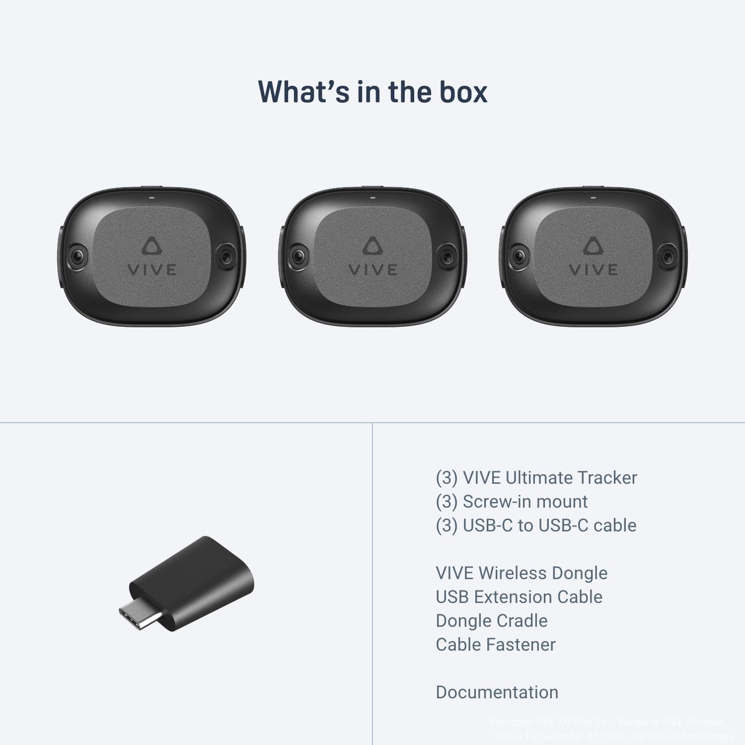 HTC Vive Ultimate Tracker 3 Adet + Dongle