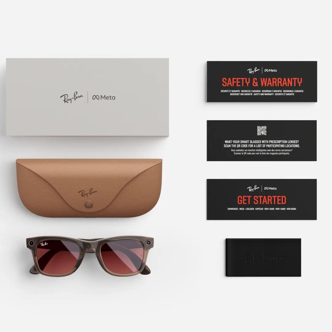 Ray-Ban Meta Wayfarer Kameralı Yapay Zekalı Akıllı Gözlük Warm Stone Transitions Watermelon Red