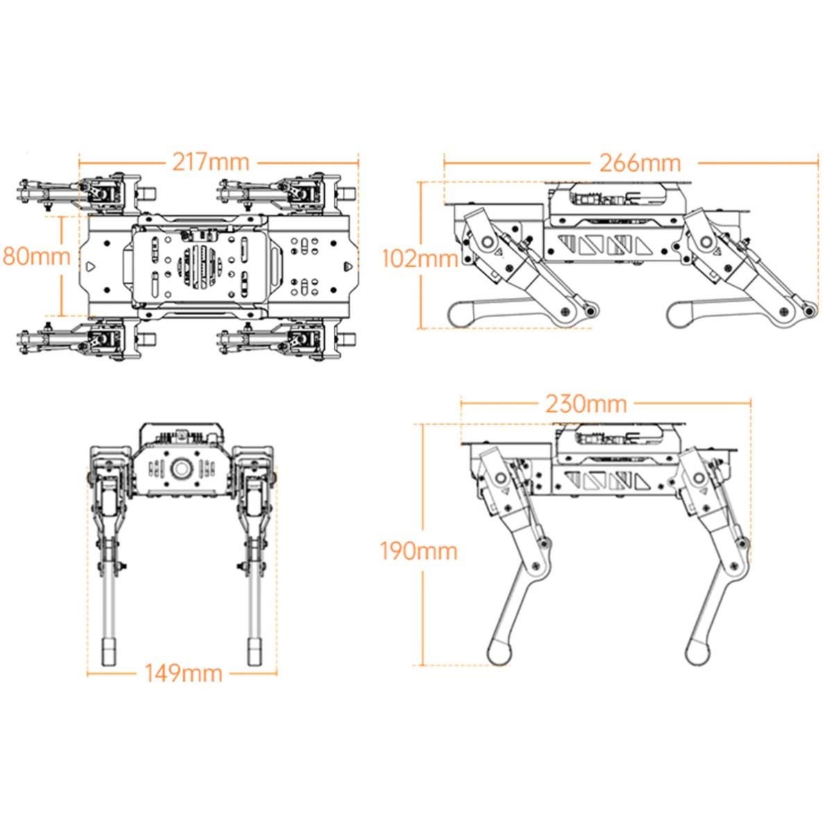 Hiwonder PuppyPi RPi ROS ile Güçlendirilmiş AI Görüş Dört Ayaklı Robot Açık Kaynak Robot Köpek (RPi 4B 4GB ile Standart Kit)