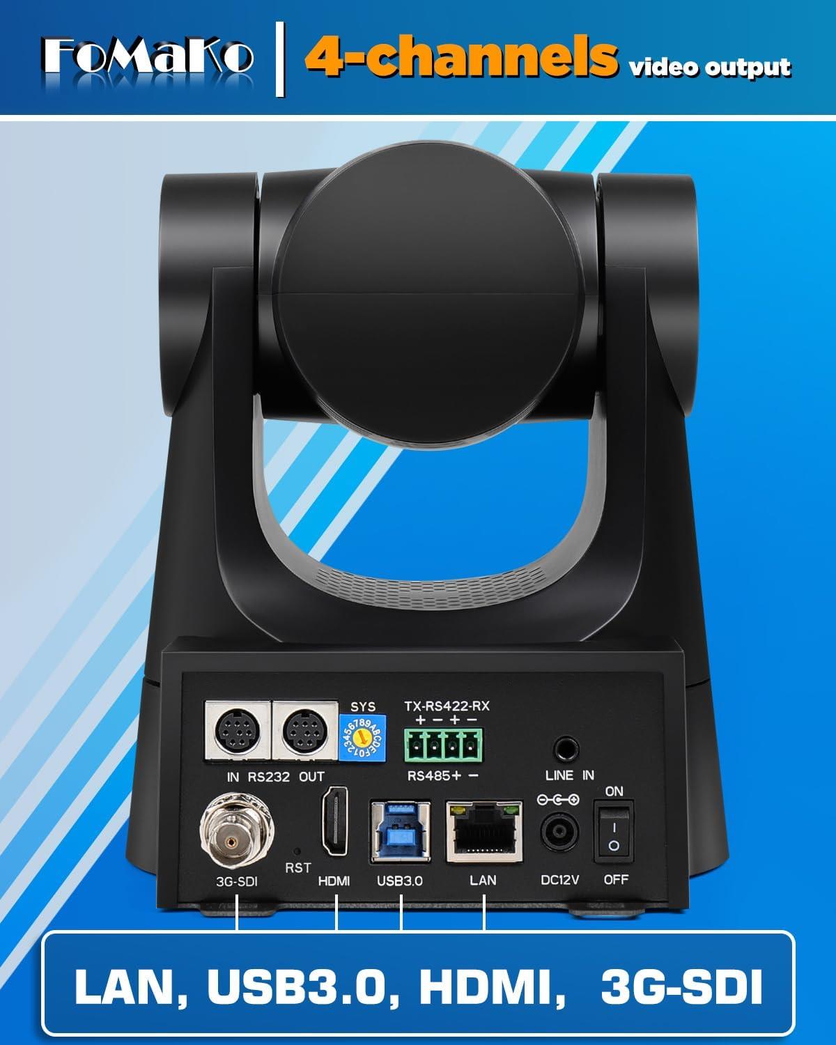 FoMaKo PTZ Kamera HDMI PoE 20x Optik Zoom 3G-SDI IP USB Canlı Yayın FMK20SDI