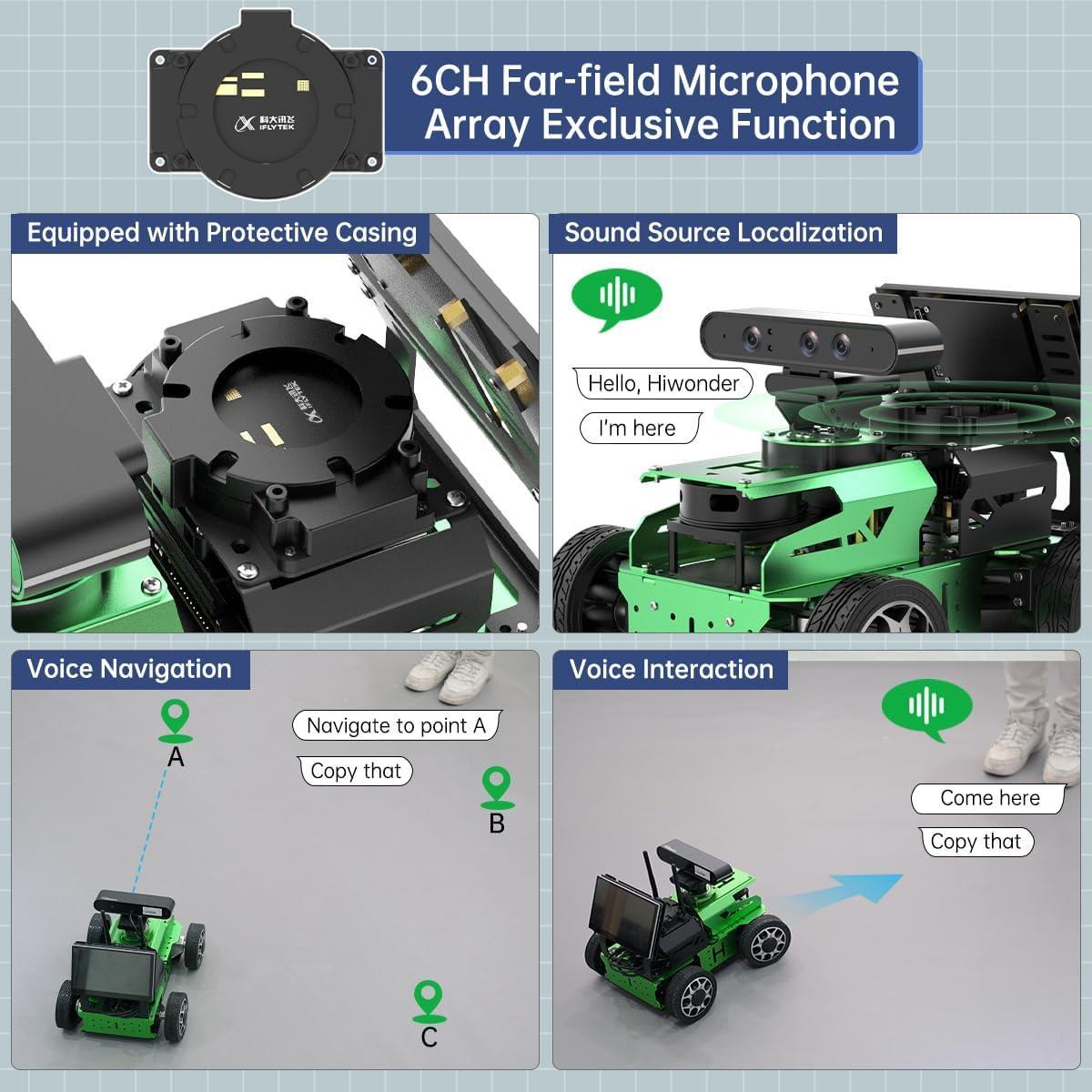 Hiwonder JetAcker ROS1 ROS2 Jetson Nano Ai Yapay Zeka Görüş Otonom Robot Araba Standart Kit Jetson Nano 4GB Dahil