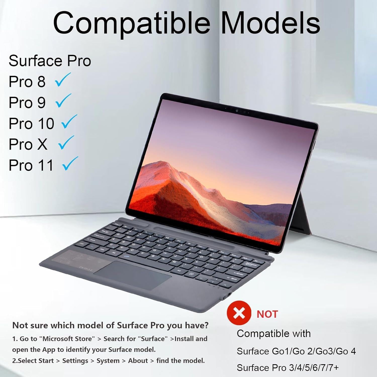 Microsoft Surface Pro 11 10 9 8 X İçin Slim Pen Yuvalı Zoof Signature Klavye Gri