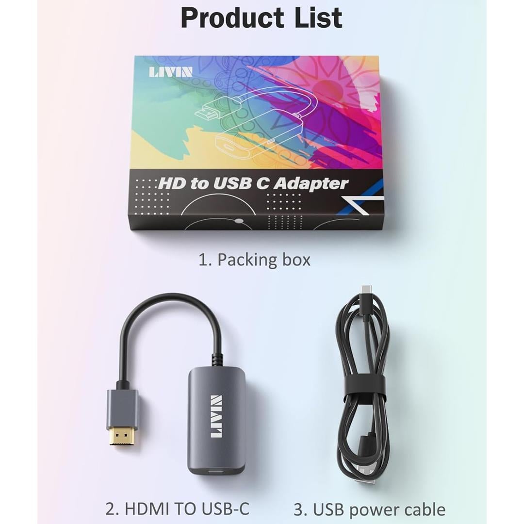 Livin HDMI to USB C Adaptörü 4K 60Hz