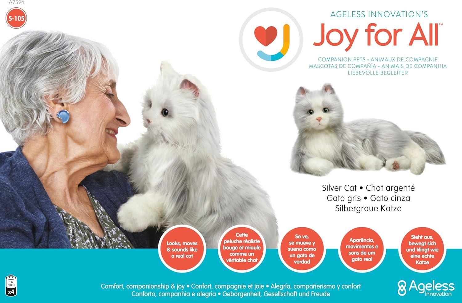JOY FOR ALL Gerçekçi Etkileşimli Gümüş Renk Kedi