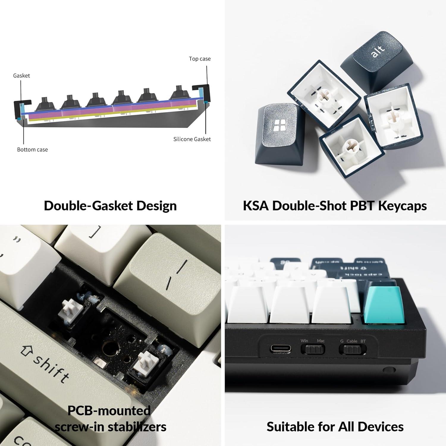Keychron Q6 Max QMK/VIA Bluetooth Kablosuz USB-C Kablolu Özel Mekanik Klavye