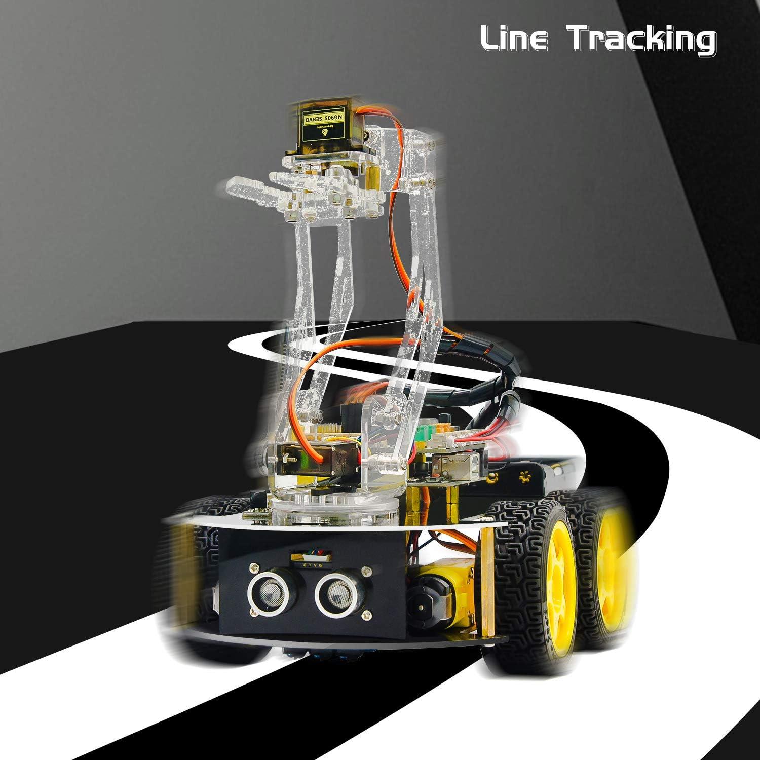 Keyestudio 4WD Mekanik Kollu Arduino Robot Araba Yapma Seti