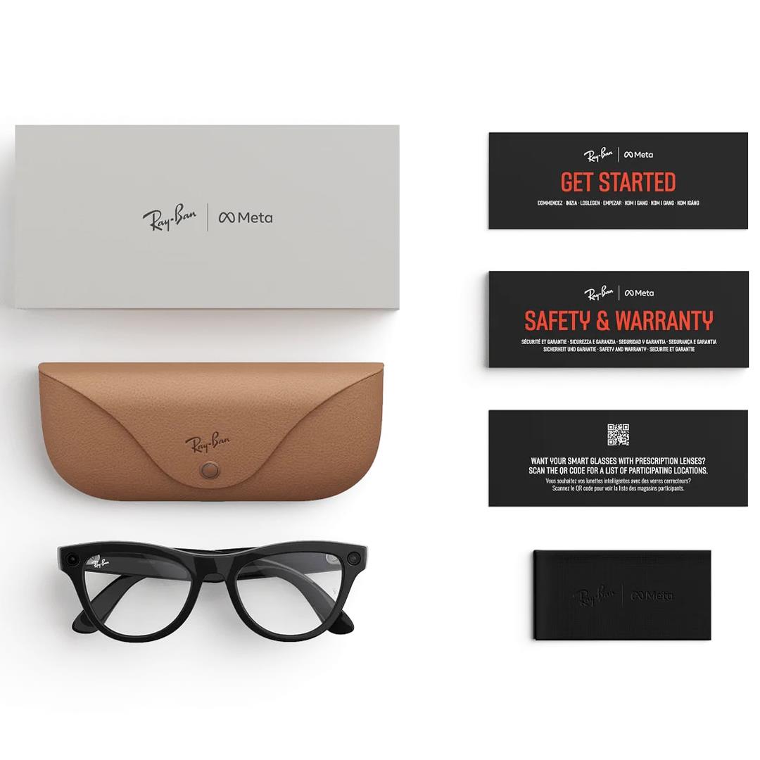 Ray-Ban Meta Skyler Kameralı Yapay Zekalı Akıllı Gözlük Shiny Shiny Black Clear 52 Beden