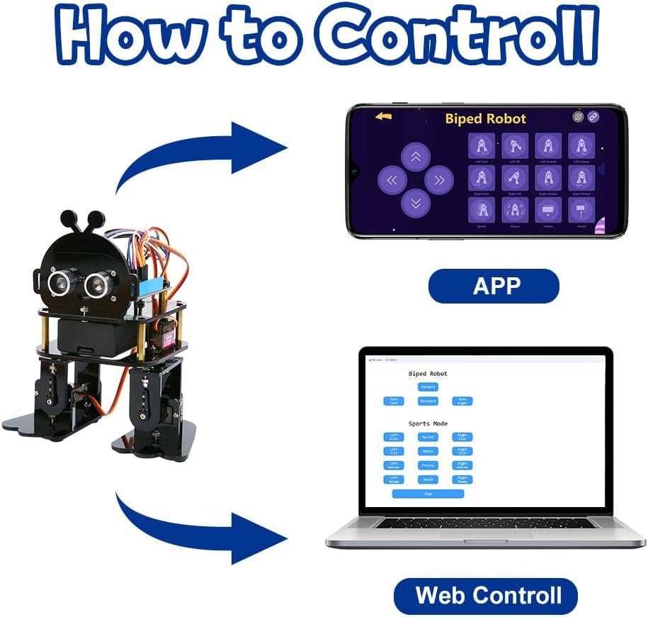 Acebott Bionic Biped İki Ayaklı ESP32 Arduino STEM Robot Kiti