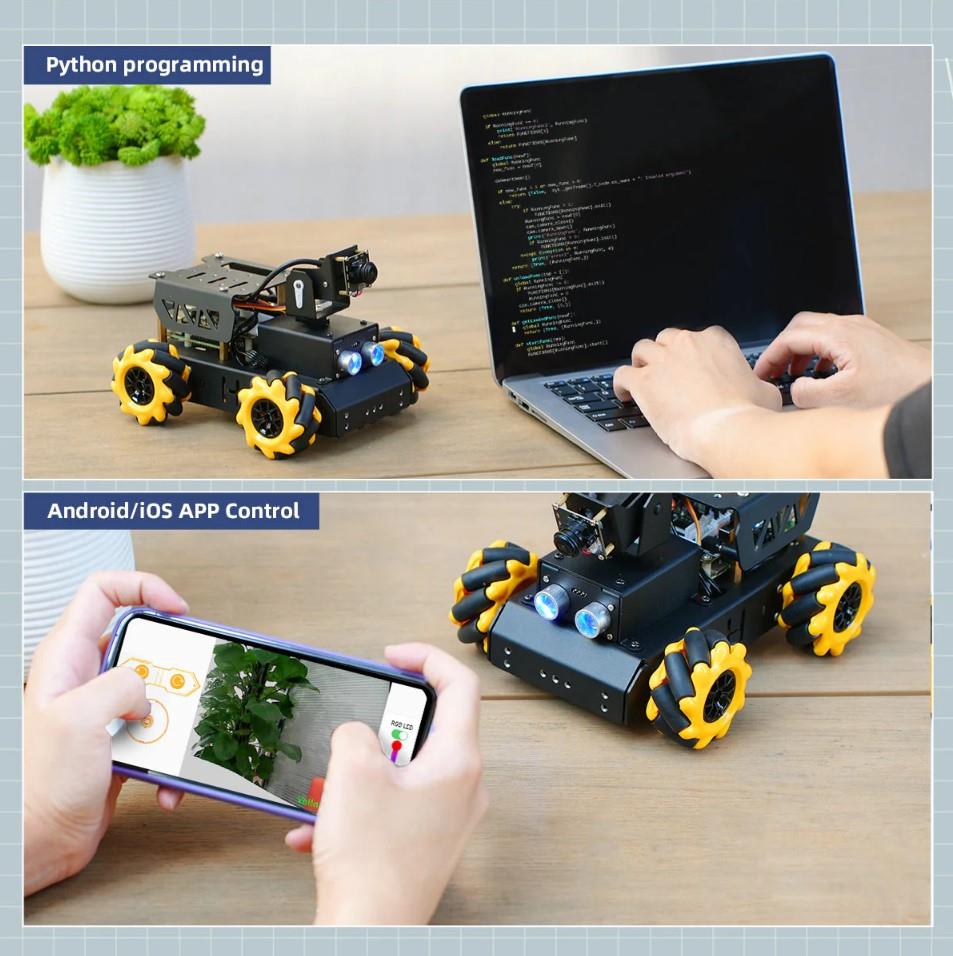 Hiwonder TurboPi Mecanum Tekerli Robot Araba Kiti Açık Kaynak - RPi 4B Dahil Değil
